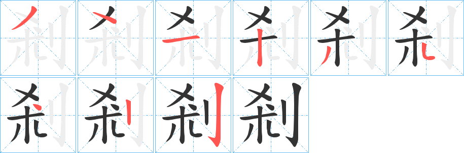 剎字筆畫(huà)寫(xiě)法