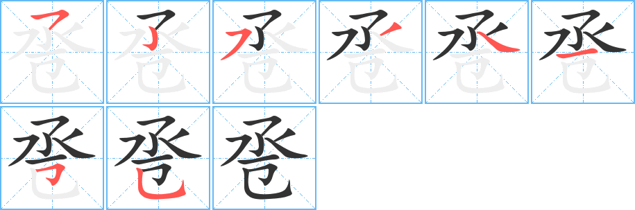 巹字筆畫(huà)寫(xiě)法