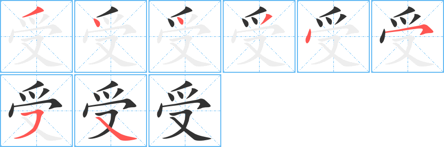 受字筆畫(huà)寫(xiě)法