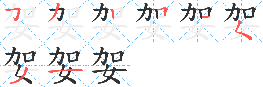 妿字筆畫(huà)寫(xiě)法