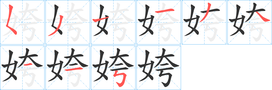 姱字筆畫(huà)寫(xiě)法