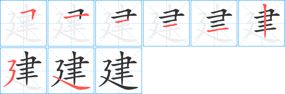 建字筆畫寫法