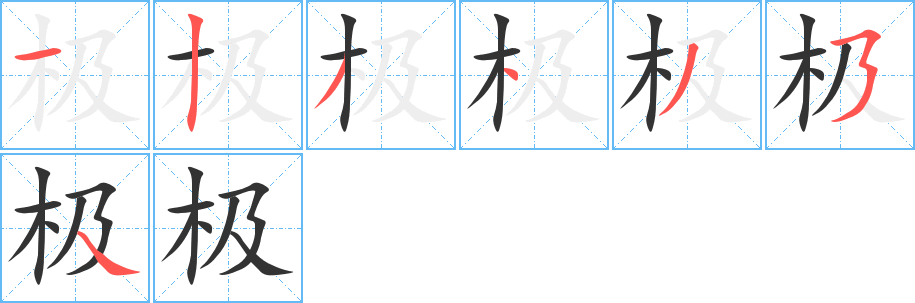 極字筆畫寫法