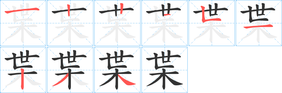 枼字筆畫寫法