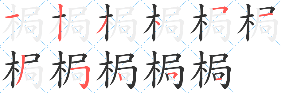 梮字筆畫(huà)寫(xiě)法