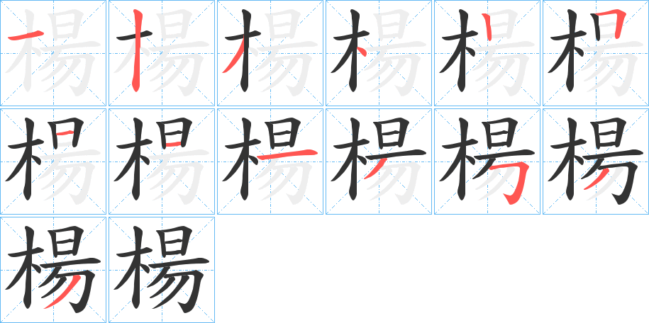 楊字筆畫(huà)寫(xiě)法