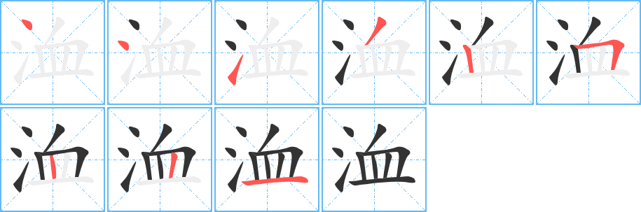 洫字筆畫寫法