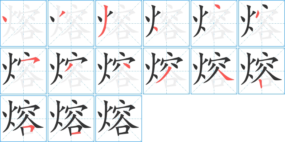 熔字筆畫(huà)寫(xiě)法
