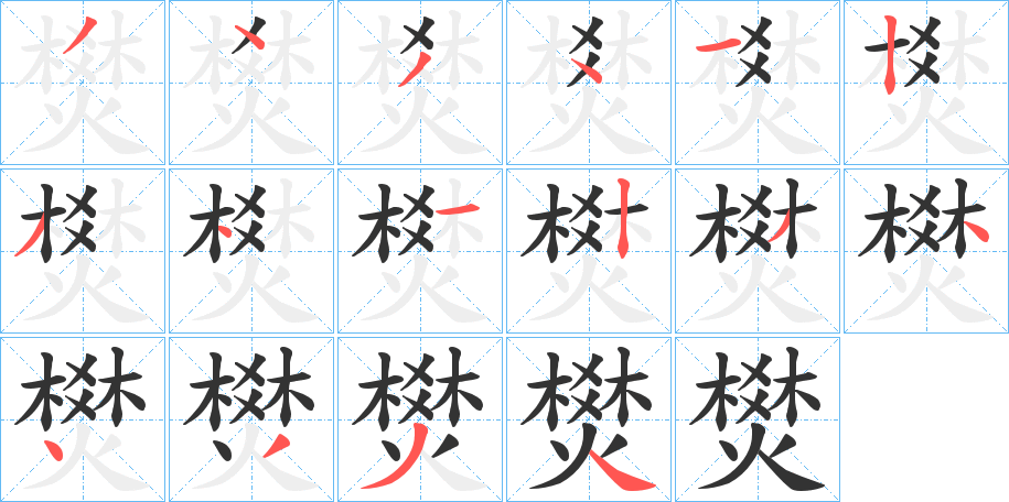 燓字筆畫寫法