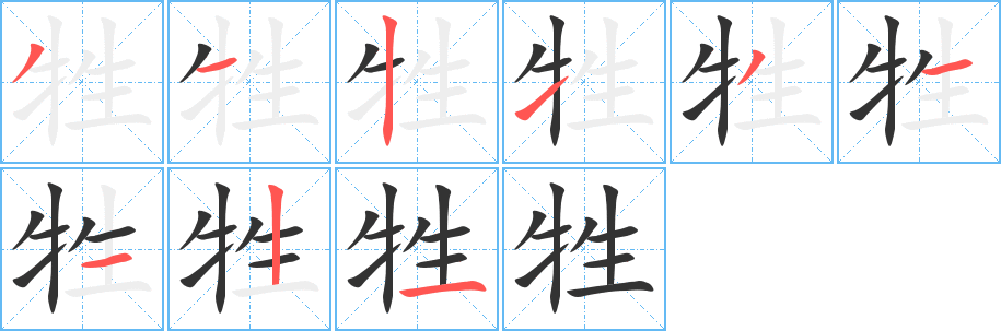 牲字筆畫(huà)寫(xiě)法