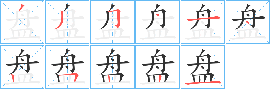 盤字筆畫(huà)寫(xiě)法