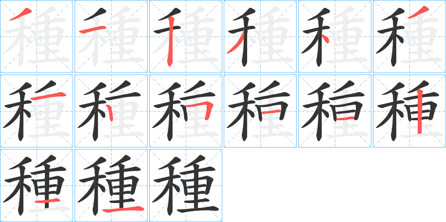 種字筆畫(huà)寫(xiě)法