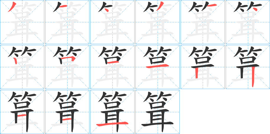 箿字筆畫(huà)寫(xiě)法