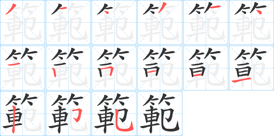 範(fàn)字筆畫(huà)寫(xiě)法
