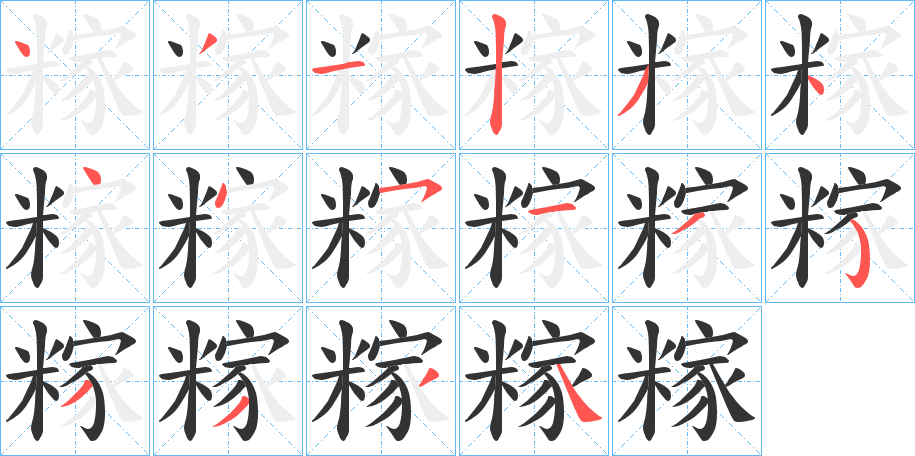 糘字筆畫寫法