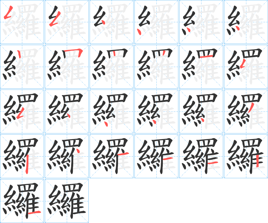 纙字筆畫寫法