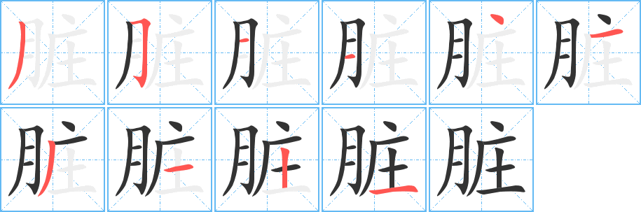 臟字筆畫(huà)寫(xiě)法