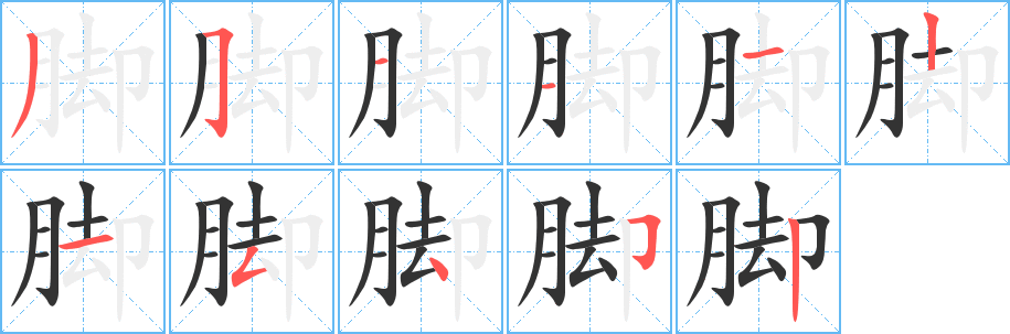 腳字筆畫(huà)寫(xiě)法