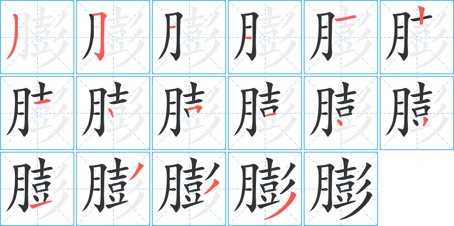 膨字筆畫(huà)寫(xiě)法