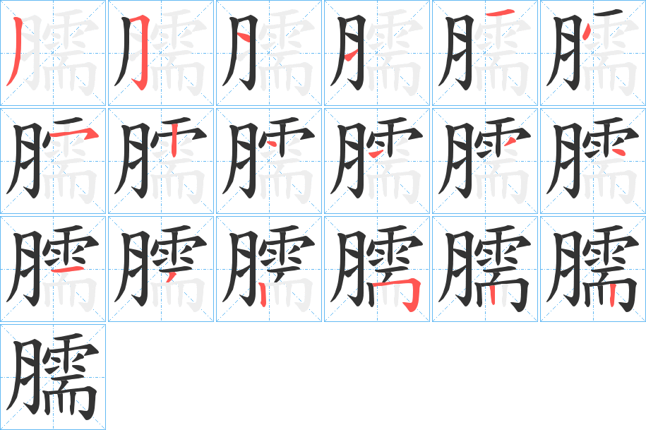 臑字筆畫(huà)寫(xiě)法