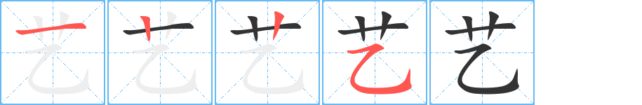 藝字筆畫(huà)寫(xiě)法
