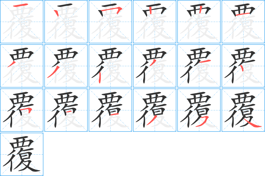 覆字筆畫(huà)寫(xiě)法