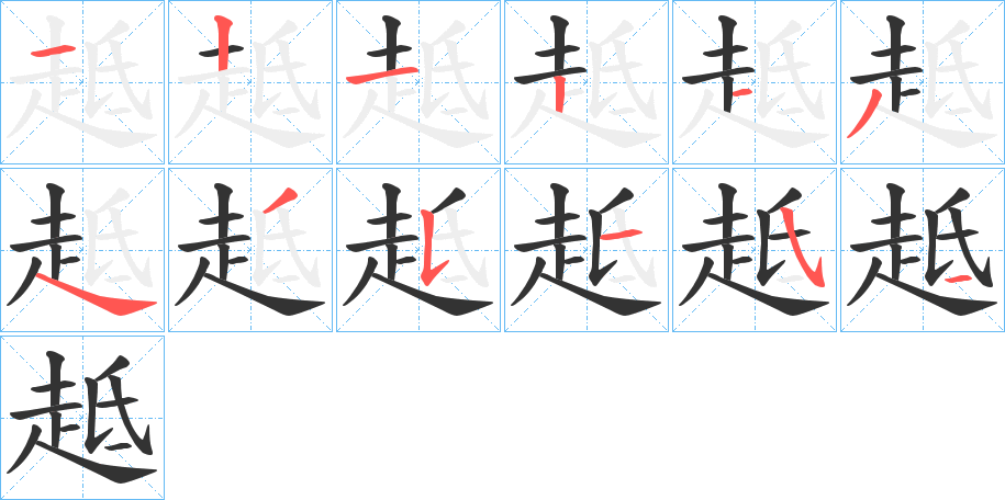 趆字筆畫(huà)寫(xiě)法