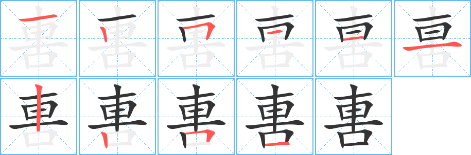 軎字筆畫(huà)寫(xiě)法