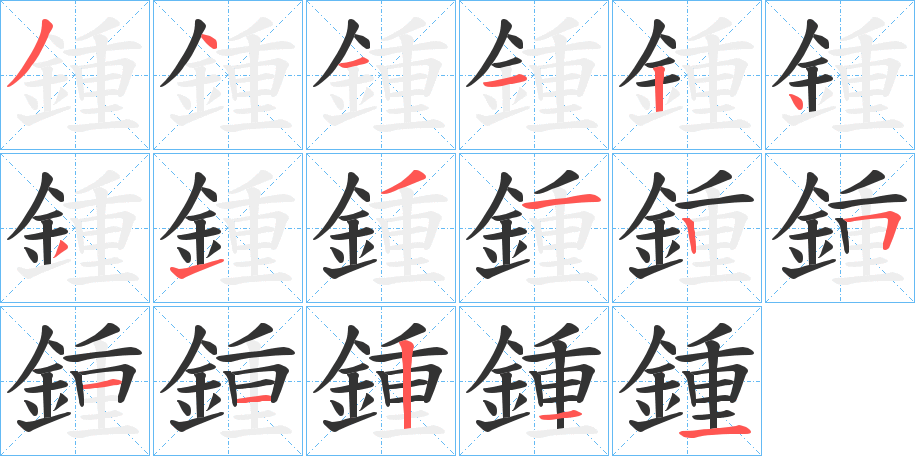鍾字筆畫(huà)寫(xiě)法