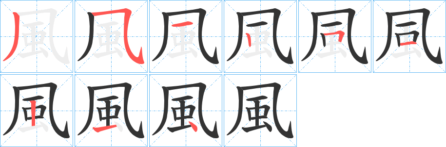 風字筆畫寫法