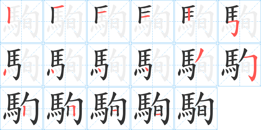 駨字筆畫(huà)寫(xiě)法