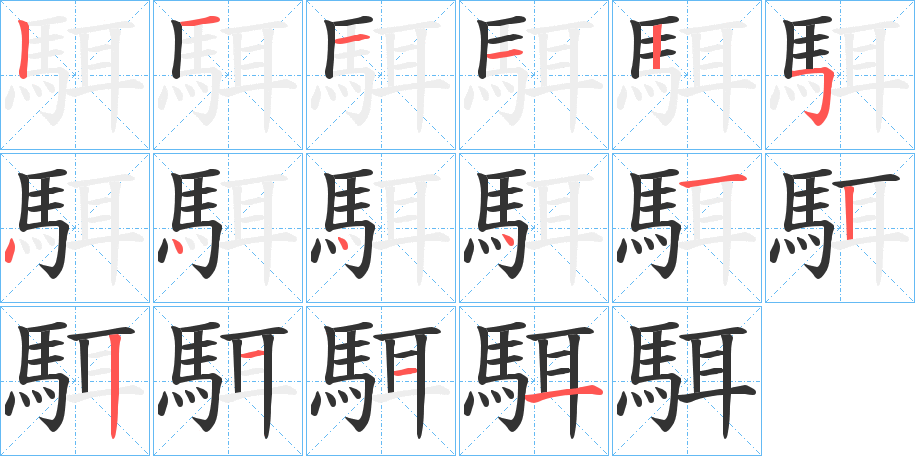 駬字筆畫(huà)寫(xiě)法