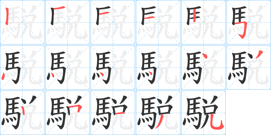 駾字筆畫(huà)寫(xiě)法
