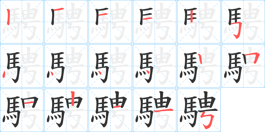 騁字筆畫(huà)寫(xiě)法