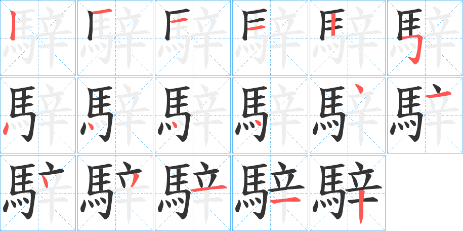騂字筆畫(huà)寫(xiě)法