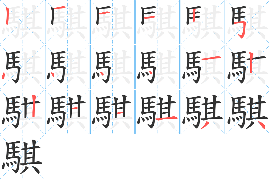 騏字筆畫寫法