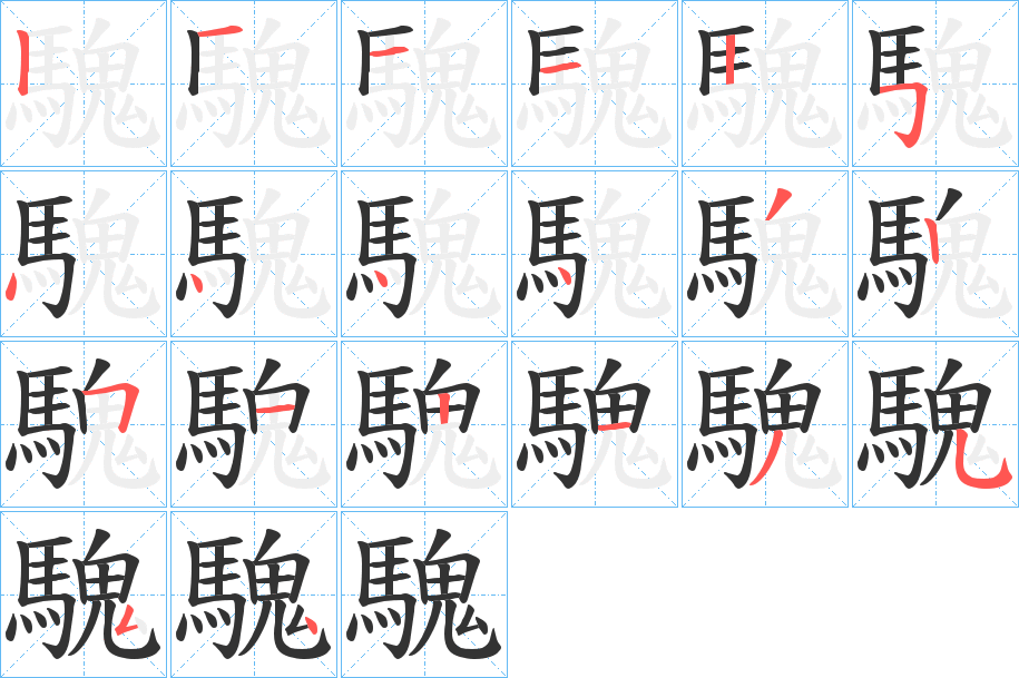 騩字筆畫(huà)寫(xiě)法