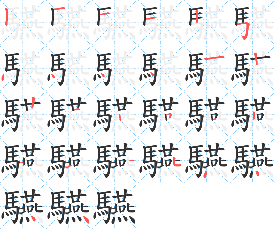 驠字筆畫(huà)寫(xiě)法