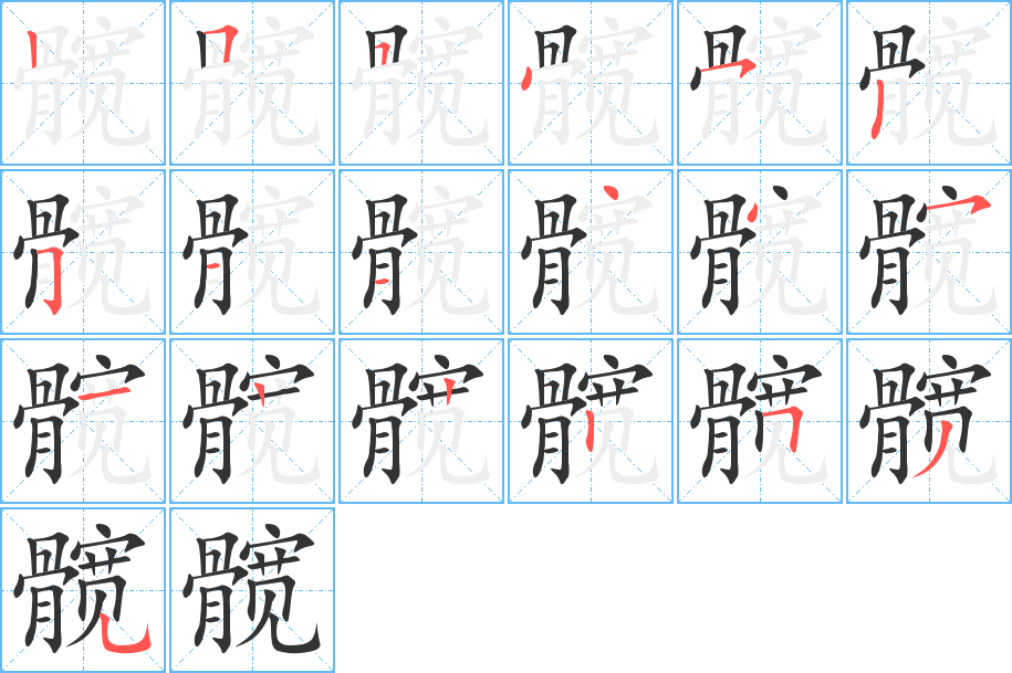 髖字筆畫寫法