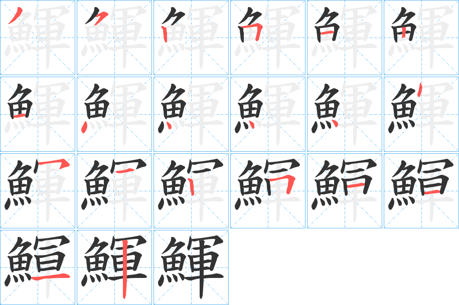 鯶字筆畫寫法