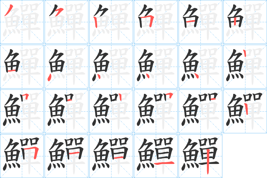 鱓字筆畫(huà)寫(xiě)法