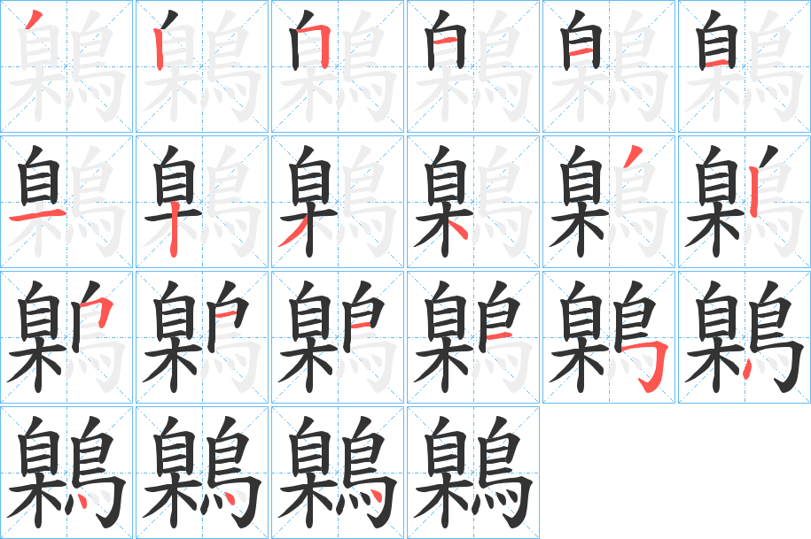 鷍字筆畫(huà)寫(xiě)法